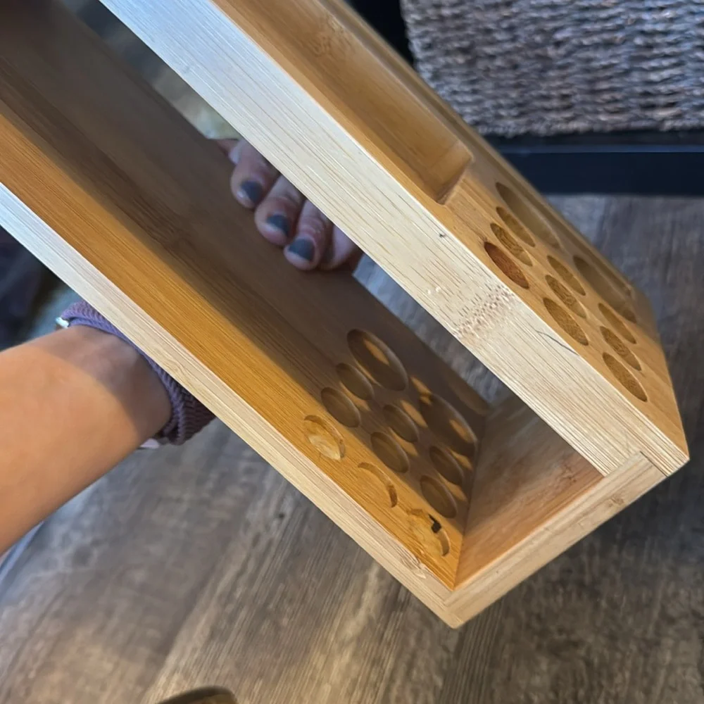 Bamboo Desk or makeup Organizer with Pen and Phone Slots